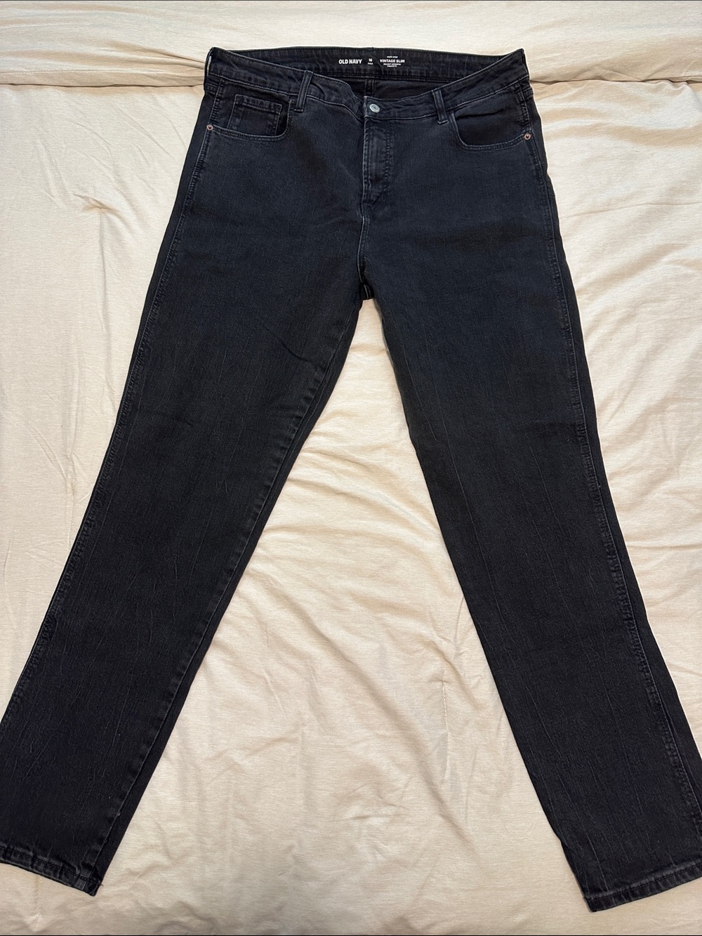 Old Navy Black High Rise Vintage Slim 16 Tall